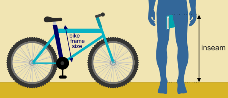 đo inseam của người dùng xe đạp 